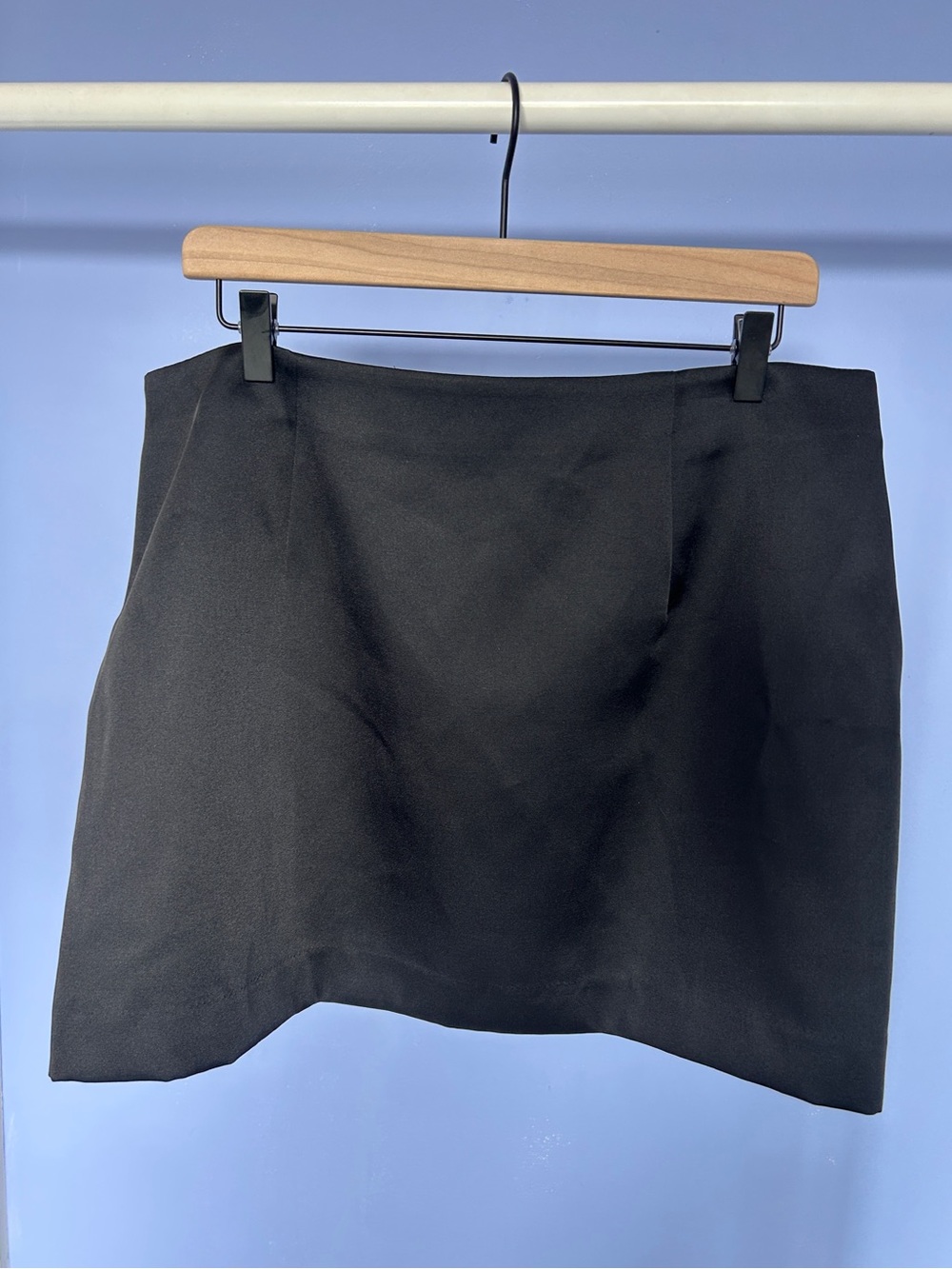 A New Day black satin mini skirt